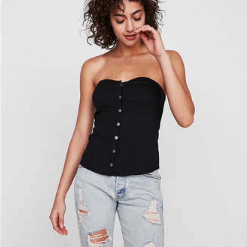 Express Snap Front Tube Top - Picture 2 of 7